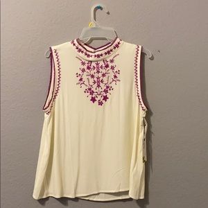 Papaya Ivory Sleeveless Blouse